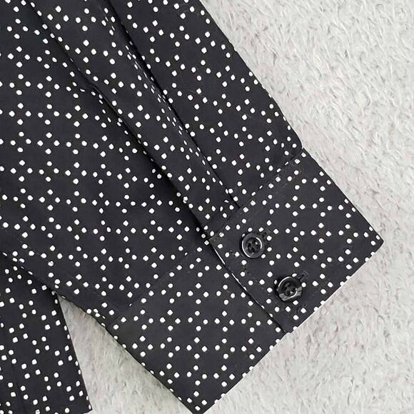 Chicos Shirt Women’s Button Down Long Sleeve Size 3 US XL Black Geometric - Picture 6 of 9